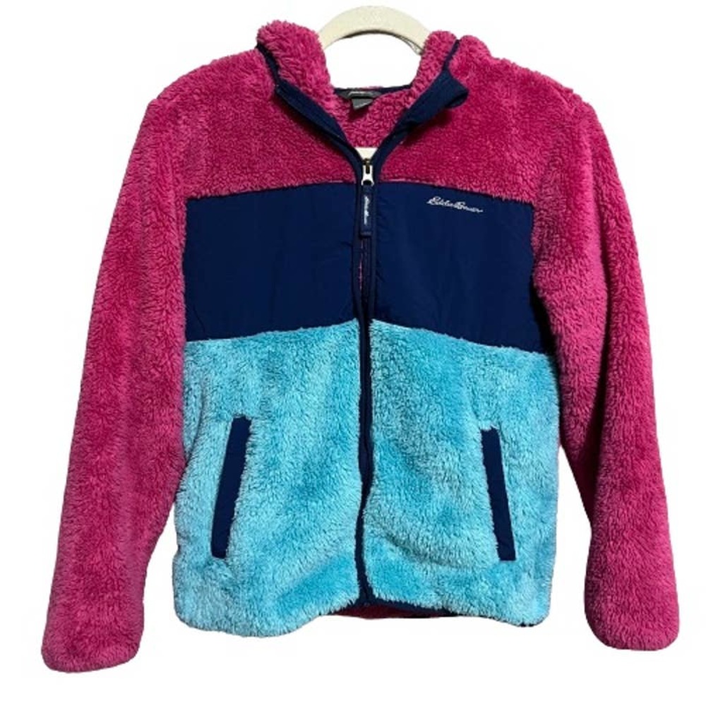 Eddie Bauer Kids Quest Plush Fleece Jacket Colorblock Size Large‎